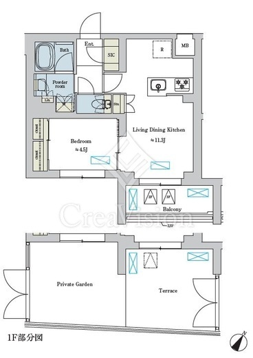 ブリリアイスト洗足池の杜　106号室　間取り