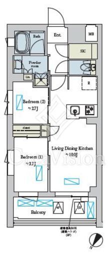 ブリリアイスト洗足池の杜　206号室　間取り