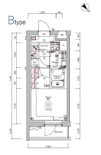 SYNEX YOKOHAMA-SHIMMACHI　401号室　間取り