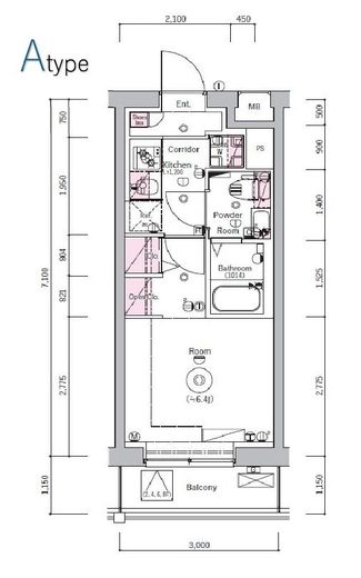 SYNEX YOKOHAMA-SHIMMACHI　705号室　間取り