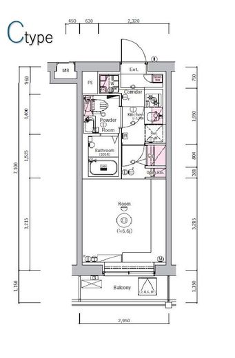 SYNEX YOKOHAMA-SHIMMACHI　804号室　間取り