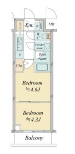ドゥーエ新横浜　1118号室　間取り