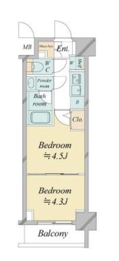 ドゥーエ新横浜　1123号室　間取り
