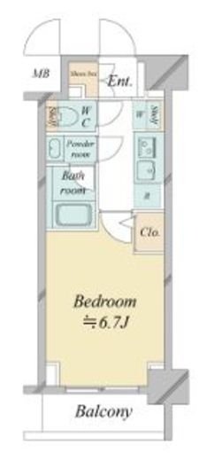 ドゥーエ新横浜　1107号室　間取り