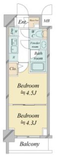 ドゥーエ新横浜　1117号室　間取り