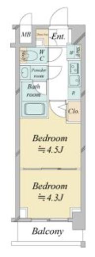 ドゥーエ新横浜　1119号室　間取り