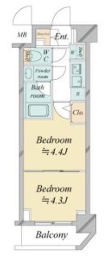 ドゥーエ新横浜　216号室　間取り