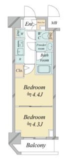 ドゥーエ新横浜　217号室　間取り