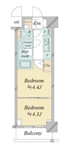 ドゥーエ新横浜　218号室　間取り