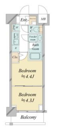 ドゥーエ新横浜　620号室　間取り