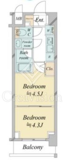 ドゥーエ新横浜　419号室　間取り
