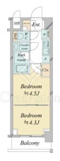 ドゥーエ新横浜　919号室　間取り