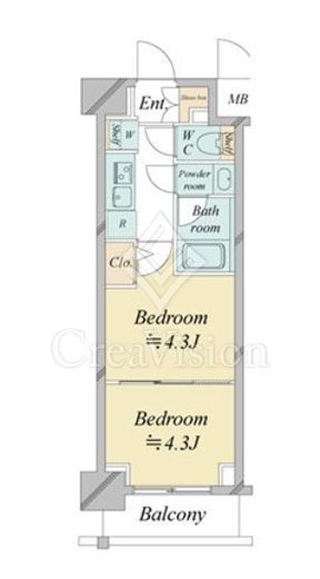ドゥーエ新横浜　920号室　間取り