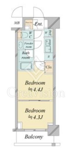 ドゥーエ新横浜　921号室　間取り