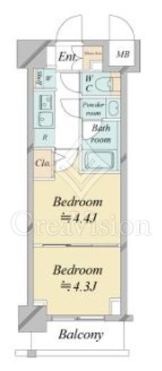 ドゥーエ新横浜　922号室　間取り