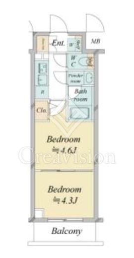 ドゥーエ新横浜　518号室　間取り