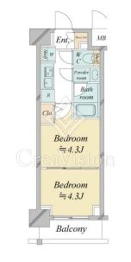 ドゥーエ新横浜　520号室　間取り