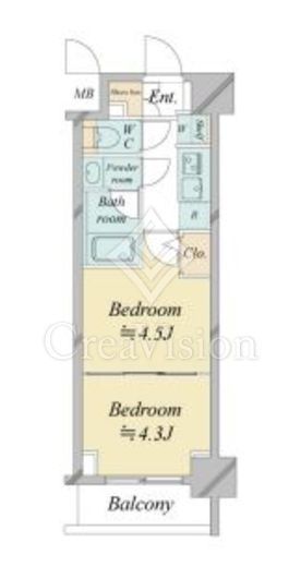 ドゥーエ新横浜　523号室　間取り