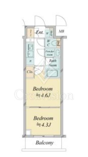 ドゥーエ新横浜　1018号室　間取り