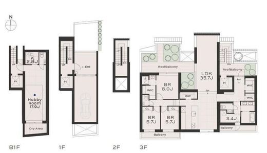 THE GRANDUO HANEGI　VIOLET-03号室　間取り