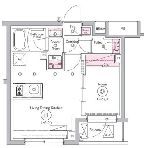 リテラス川崎ウエスト　323号室　間取り