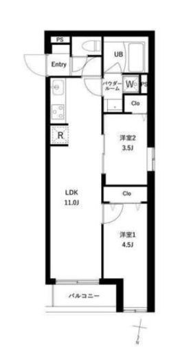 プレセダン千駄木　201号室　間取り