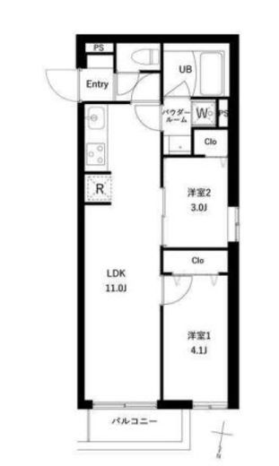 プレセダン千駄木　401号室　間取り