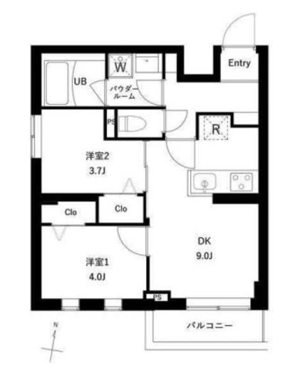 プレセダン千駄木　408号室　間取り