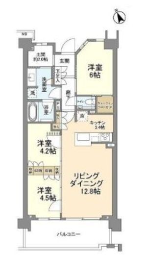 プラウド川崎矢向　415号室　間取り
