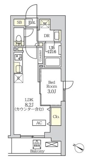 コスモグラシア新宿西早稲田　403号室　間取り