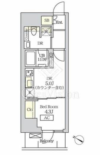 コスモグラシア新宿西早稲田　602号室　間取り