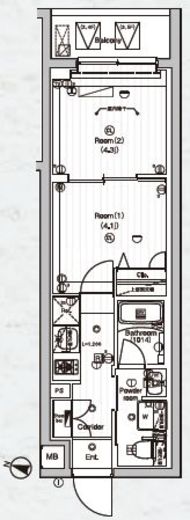 PREMIUM CUBE 東高円寺DEUX (プレミアムキューブ東高円寺デュー)　101号室　間取り