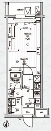 PREMIUM CUBE 東高円寺DEUX (プレミアムキューブ東高円寺デュー)　102号室　間取り