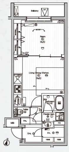 PREMIUM CUBE 東高円寺DEUX (プレミアムキューブ東高円寺デュー)　202号室　間取り