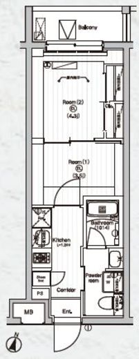 PREMIUM CUBE 東高円寺DEUX (プレミアムキューブ東高円寺デュー)　310号室　間取り