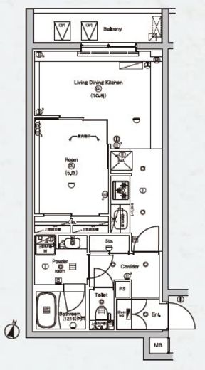 PREMIUM CUBE 東高円寺DEUX (プレミアムキューブ東高円寺デュー)　312号室　間取り