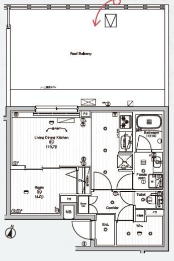 PREMIUM CUBE 東高円寺DEUX (プレミアムキューブ東高円寺デュー)　402号室　間取り