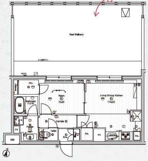 PREMIUM CUBE 東高円寺DEUX (プレミアムキューブ東高円寺デュー)　403号室　間取り