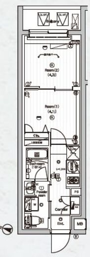 PREMIUM CUBE 東高円寺DEUX (プレミアムキューブ東高円寺デュー)　407号室　間取り