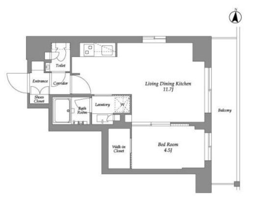 ウエリスアーバン住吉EAST　1004号室　間取り