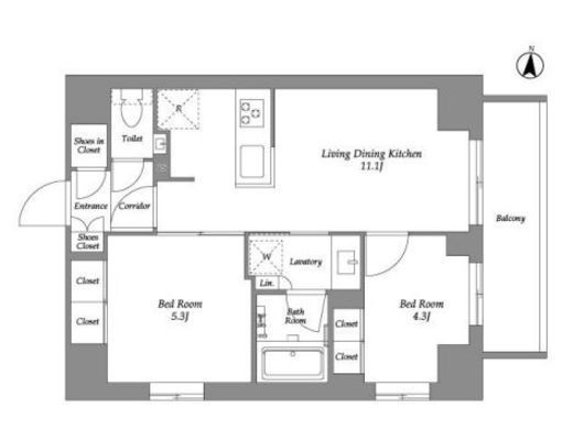 ウエリスアーバン住吉EAST　706号室　間取り
