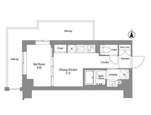 ウエリスアーバン住吉EAST　901号室　間取り