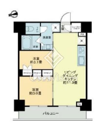 ザ・ライオンズフォーシア鶴見　1004号室　間取り