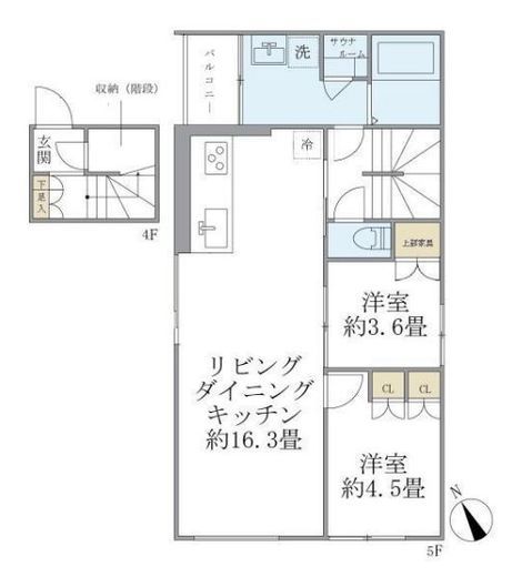 プラティーク清澄庭園　401号室　間取り