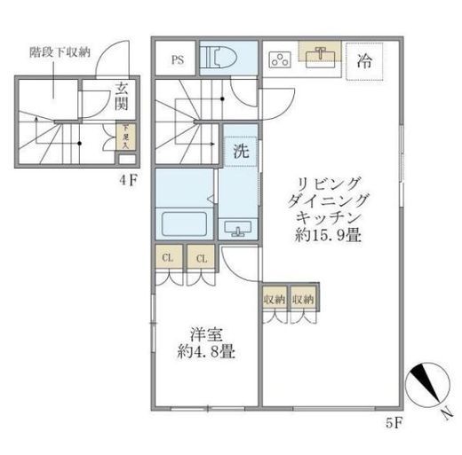 プラティーク清澄庭園　404号室　間取り
