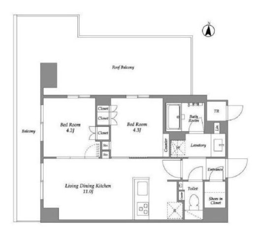 ウエリスアーバン住吉WEST　901号室　間取り
