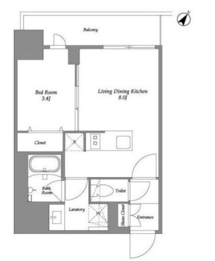 オープンブルーム伊勢佐木町　203号室　間取り
