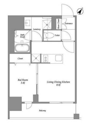 オープンブルーム伊勢佐木町　502号室　間取り