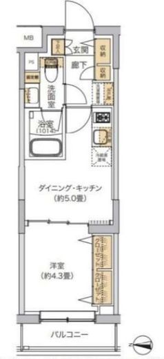 リビオメゾン湯島　101号室　間取り