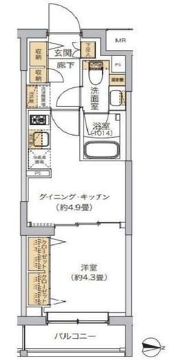 リビオメゾン湯島　108号室　間取り